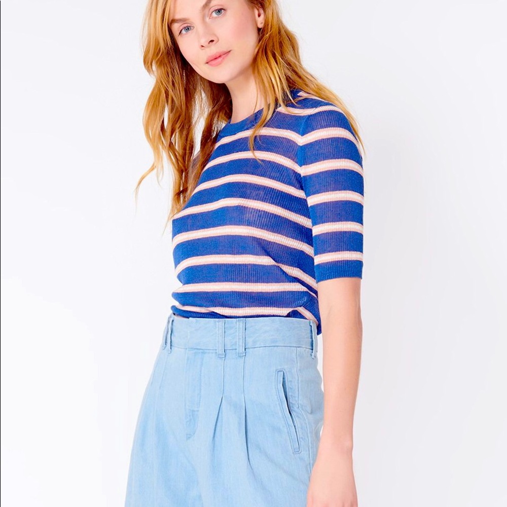 Veronica Beard Short Sleeves Dean Sweater